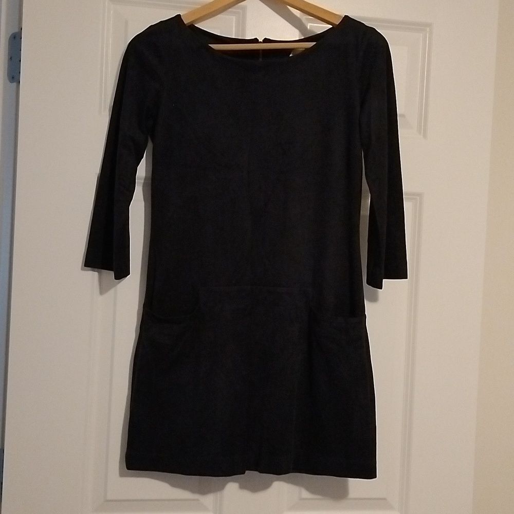 Black suede mini dress